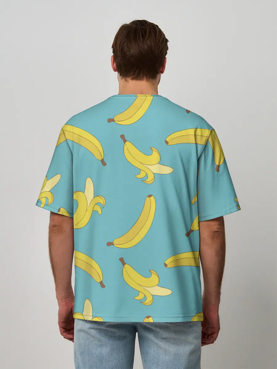 Мужская футболка оверсайз / Банановый дождь