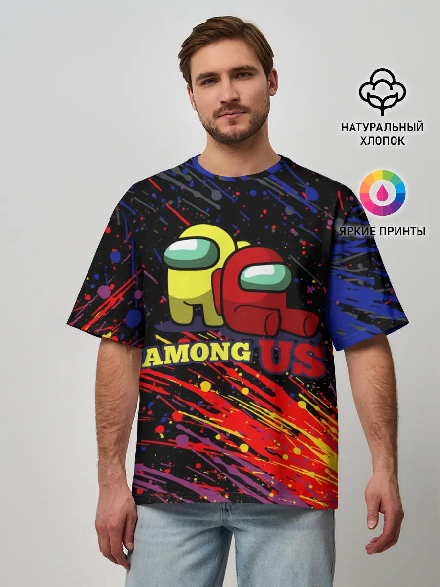 Мужская футболка оверсайз / AMONG US.