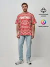 Мужская футболка оверсайз / Новогодний Fortnite