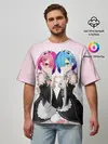 Мужская футболка оверсайз / Re:Zero. Рем и Рам