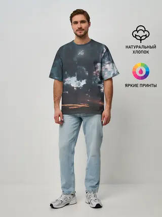 Мужская футболка оверсайз / Закат