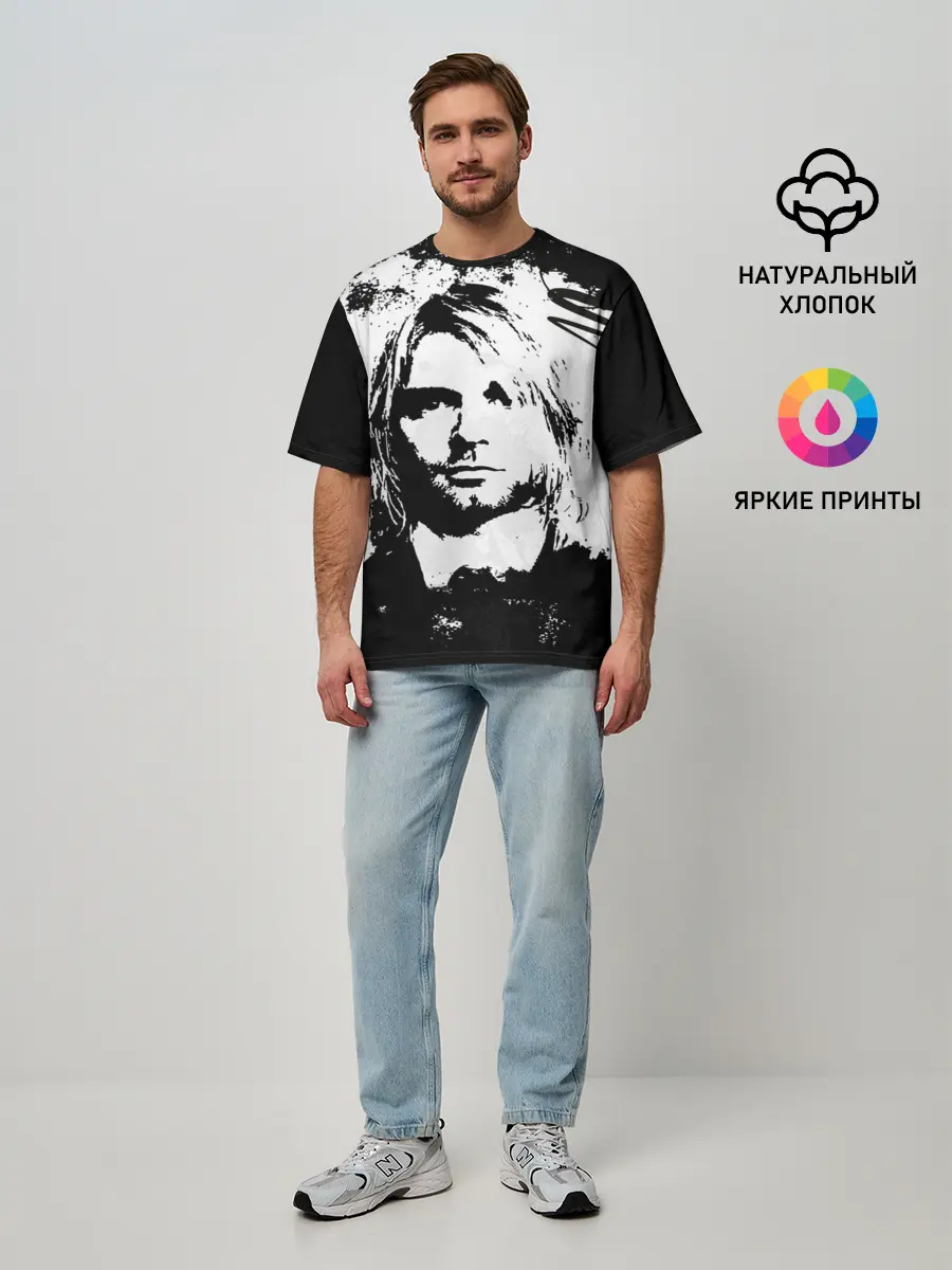 Мужская футболка оверсайз / Kurt Cobain