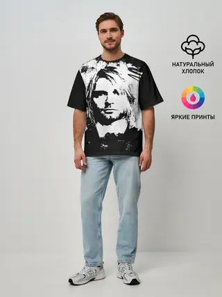Мужская футболка оверсайз / Kurt Cobain