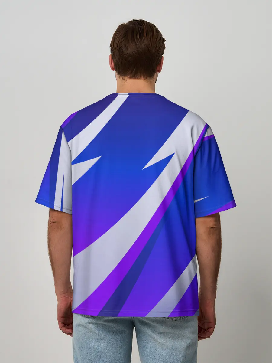 Мужская футболка оверсайз / SPORT STYLE BLUE