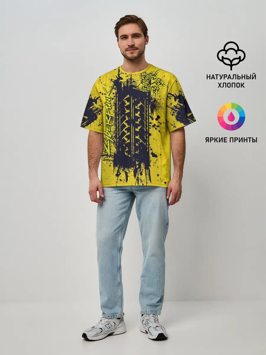 Мужская футболка оверсайз / CYBERPUNK 2077