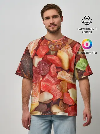 Мужская футболка оверсайз / Цукаты