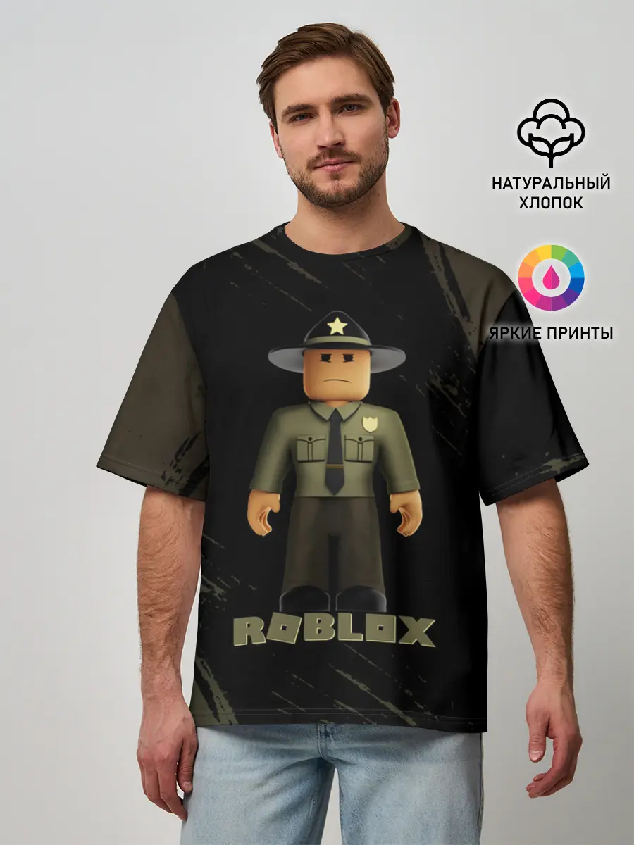 Мужская футболка оверсайз / ШЕРИФ | РОБЛОКС