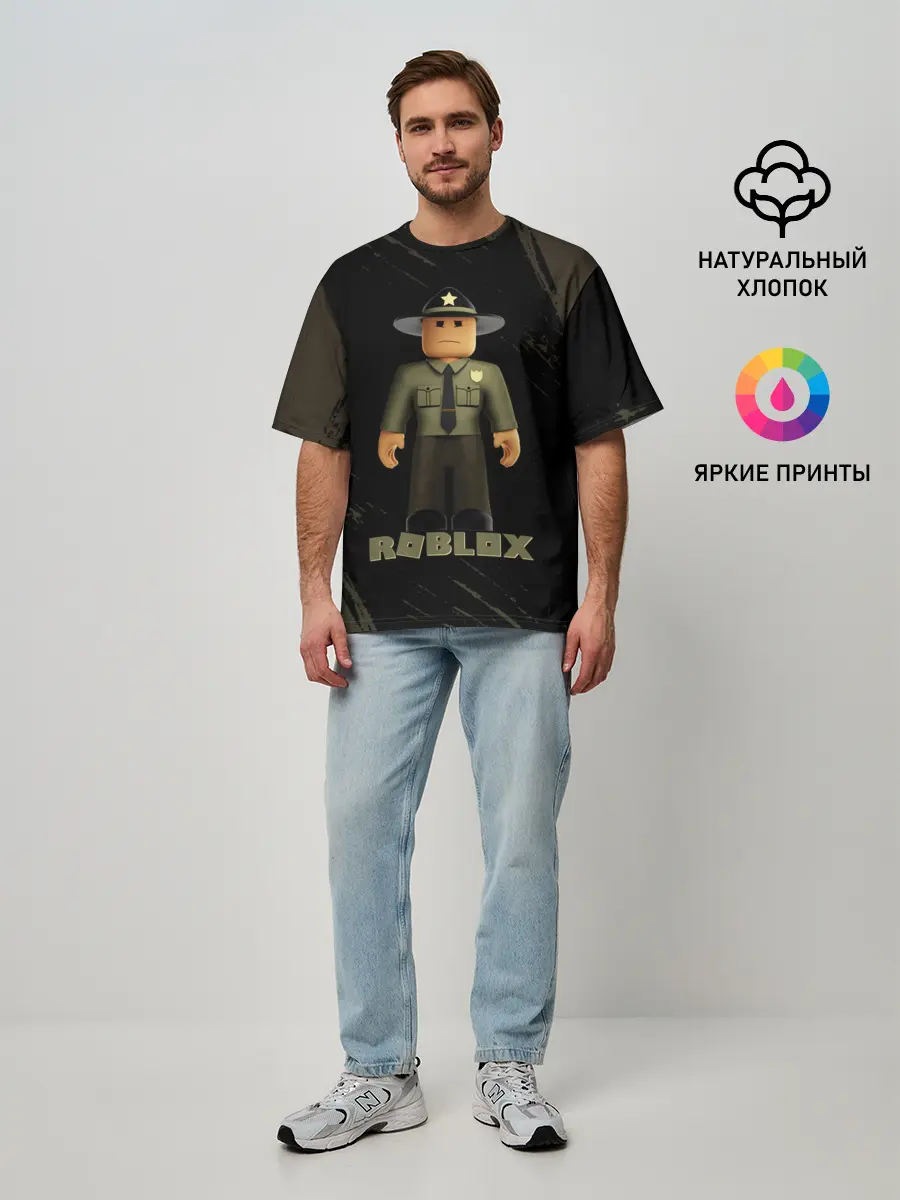 Мужская футболка оверсайз / ШЕРИФ | РОБЛОКС