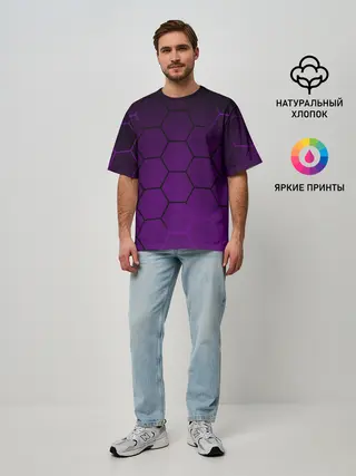 Мужская футболка оверсайз / Неоновая броня