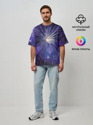 Мужская футболка оверсайз / Фейерверк