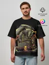 Мужская футболка оверсайз / БИТВА С ДРАКОНОМ