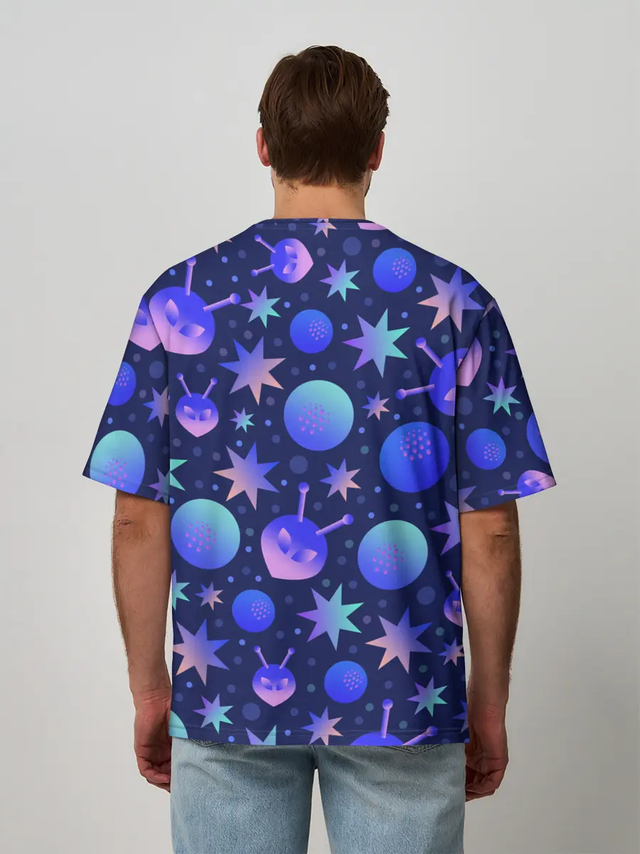 Мужская футболка оверсайз / Космический микс