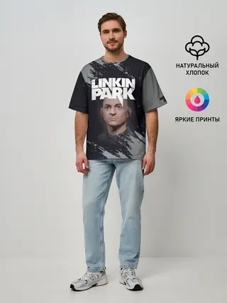 Мужская футболка оверсайз / ЧЕСТЕР | ЛИНКИН ПАРК