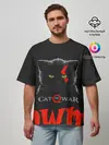 Мужская футболка оверсайз / Cat of war