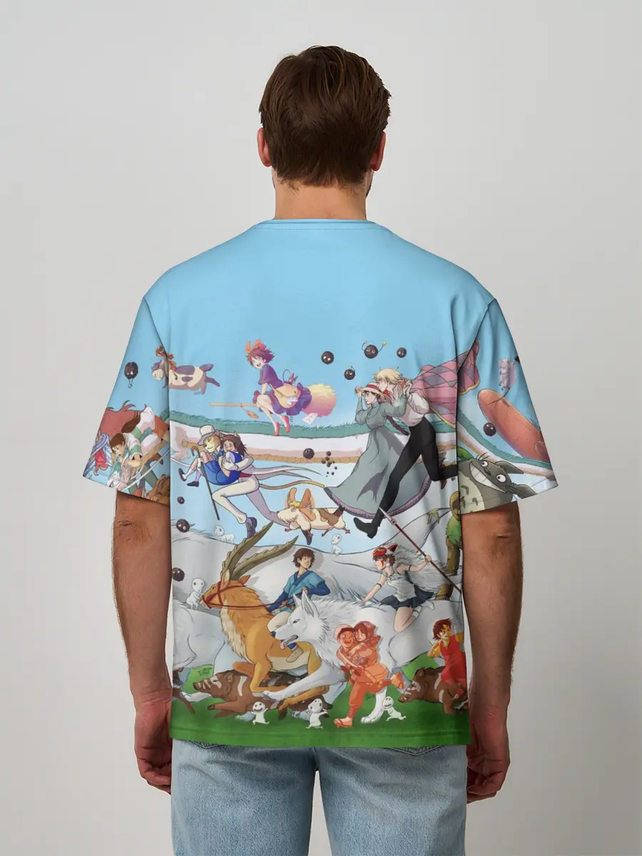 Мужская футболка оверсайз / Studio Ghibli