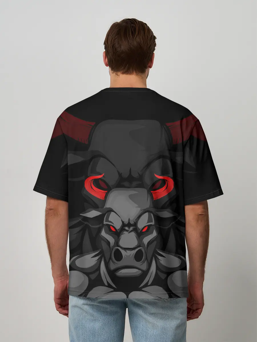 Мужская футболка оверсайз / CHICAGO BULLS ЯРОСТНЫЙ БЫК