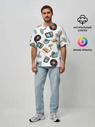 Мужская футболка оверсайз / Стиль 80х