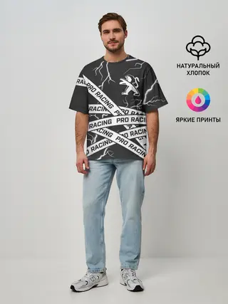 Мужская футболка оверсайз / Peugeot - Racing