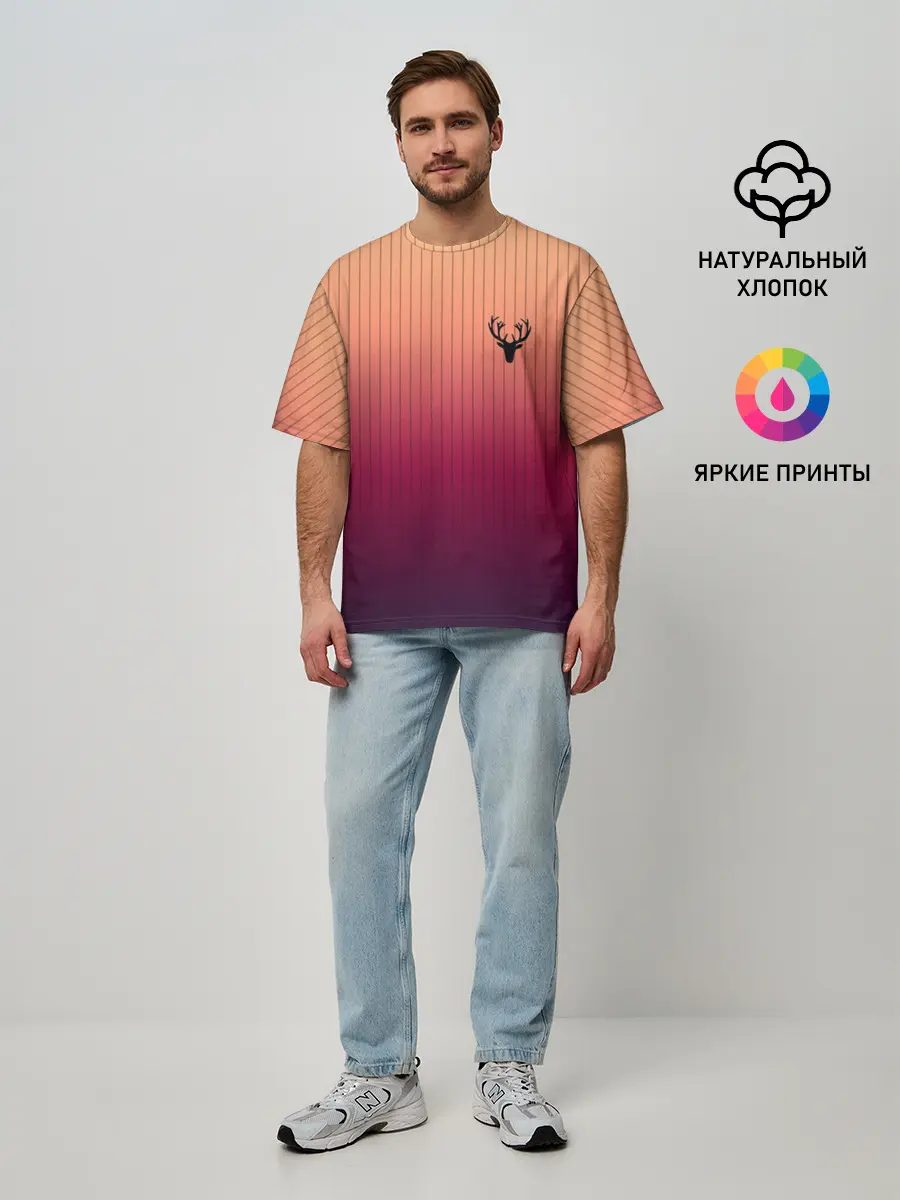 Мужская футболка оверсайз / The Gradient Of Deer