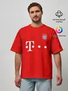 Мужская футболка оверсайз / Форма Баварии - Левандовски