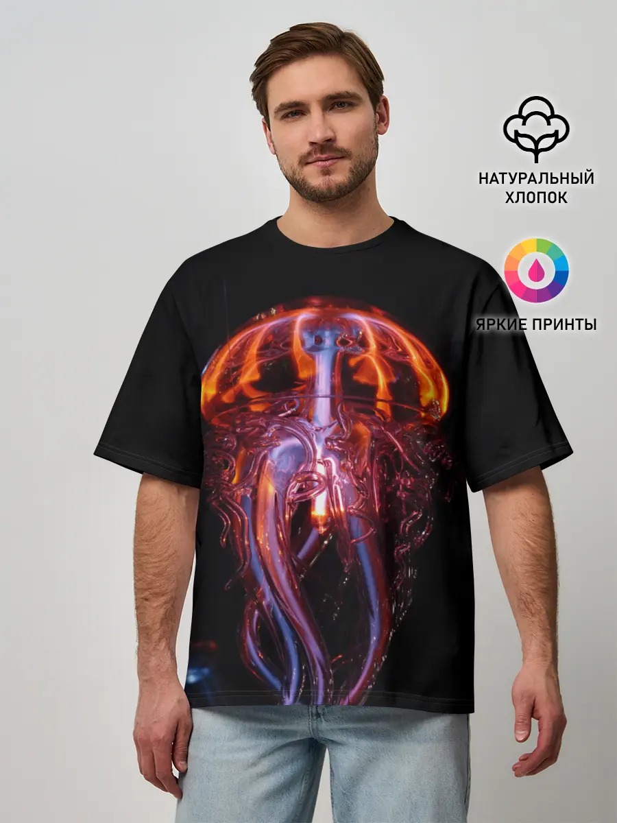 Мужская футболка оверсайз / Медуза | Jellyfish