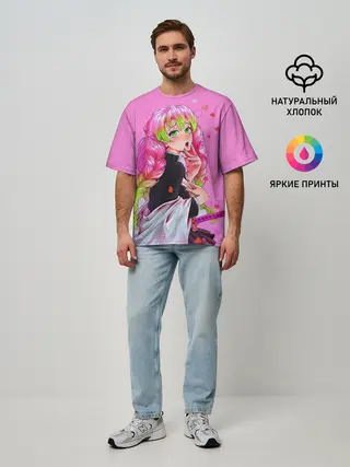 Мужская футболка оверсайз / Столп любви клинок демонов 2