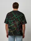 Мужская футболка оверсайз / Линейная Абстракция