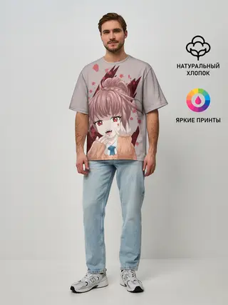 Мужская футболка оверсайз / Аниме-вампир