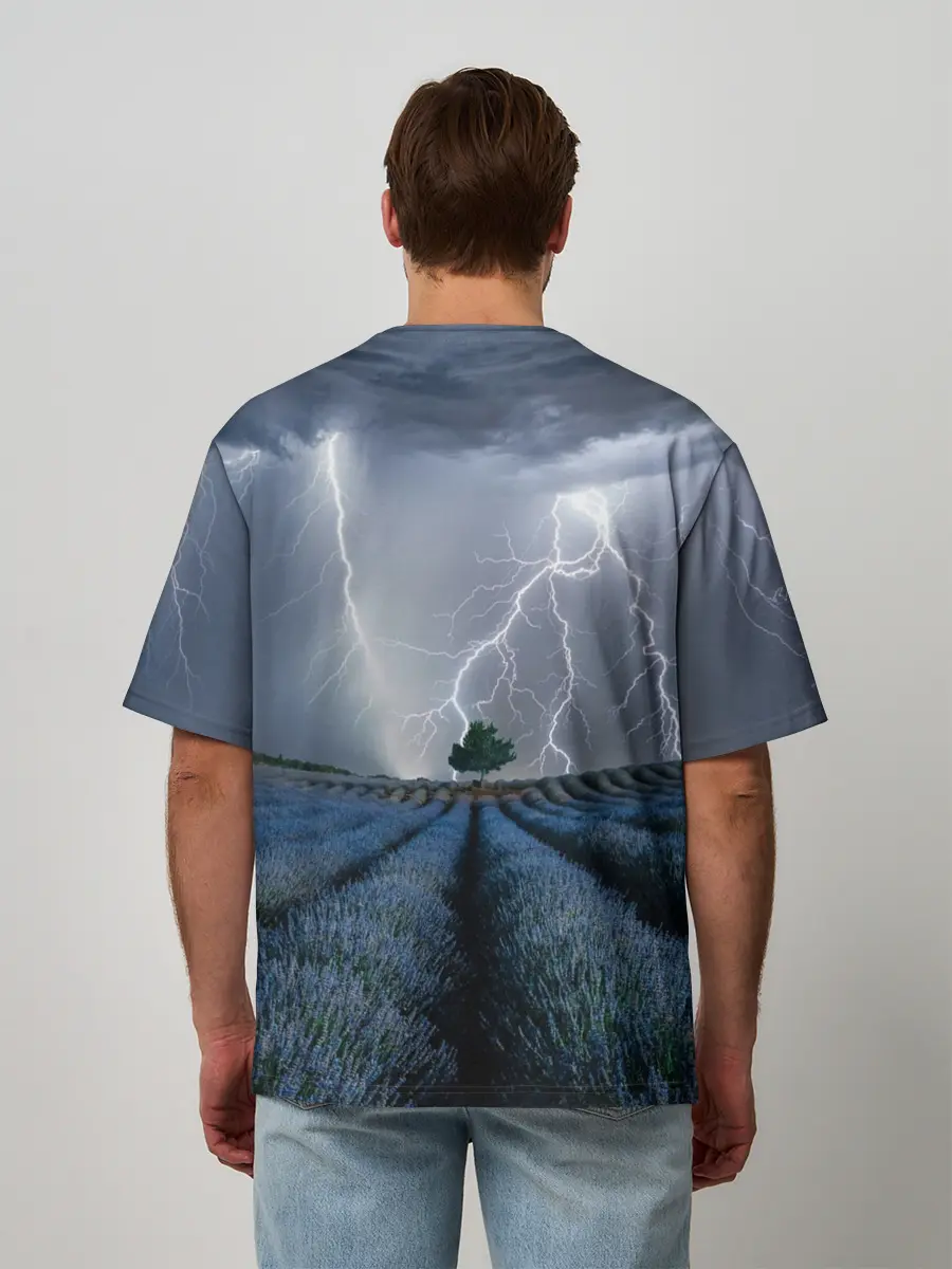 Мужская футболка оверсайз / Молнии