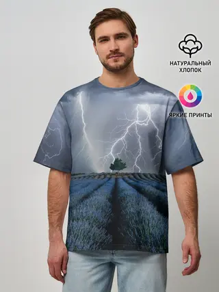 Мужская футболка оверсайз / Молнии