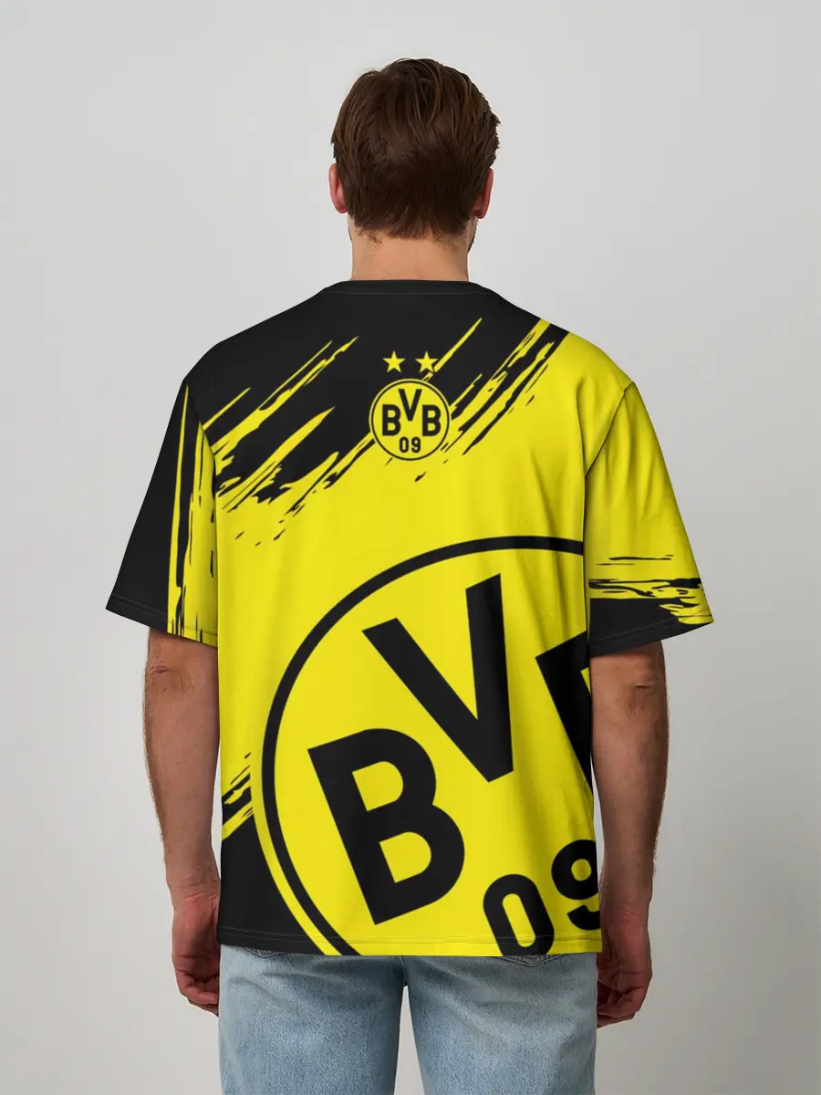 Мужская футболка оверсайз / Боруссия Дортмунд