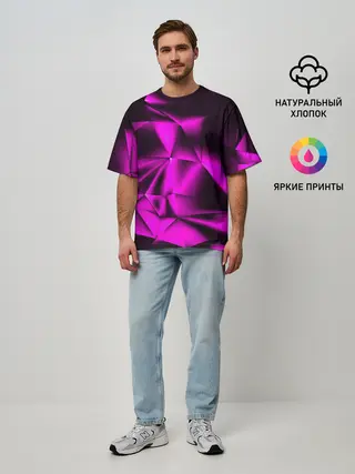 Мужская футболка оверсайз / НЕОНОВАЯ ТЕКСТУРА