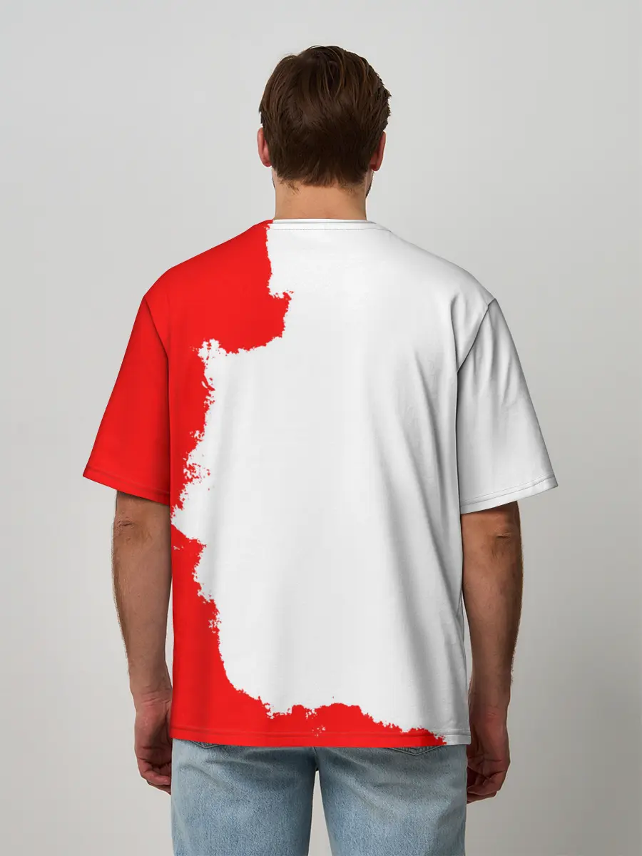 Мужская футболка оверсайз / Хамон красный