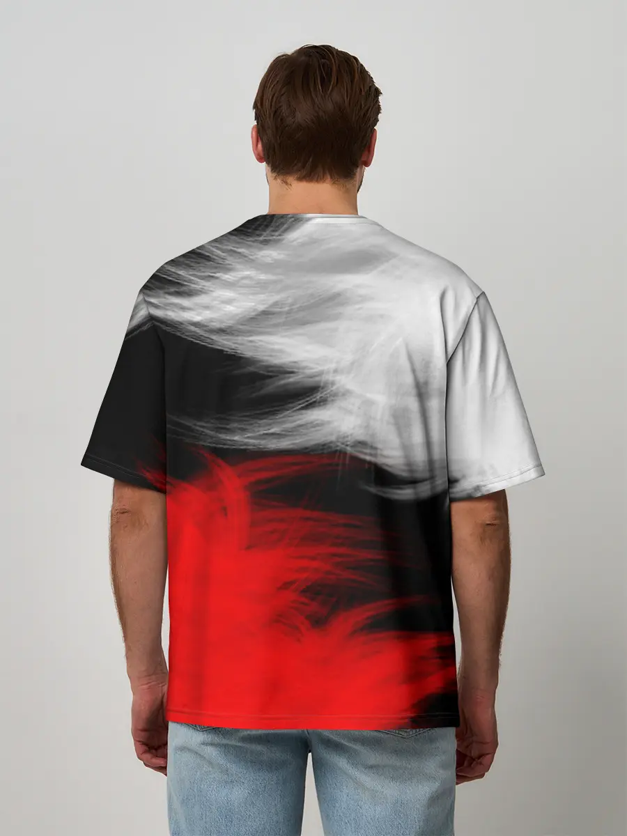 Мужская футболка оверсайз / ПЕРЬЯ