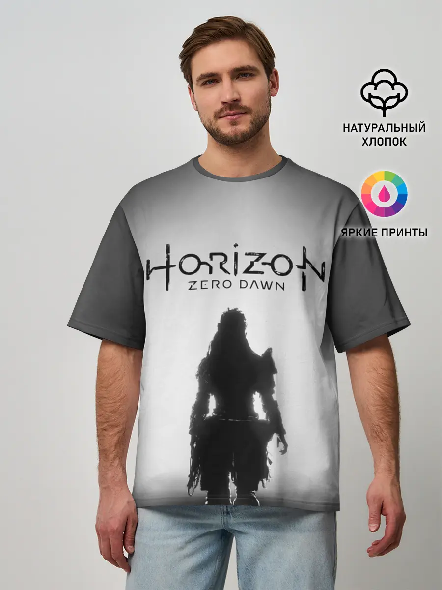 Мужская футболка оверсайз / Horizon Zero Dawn