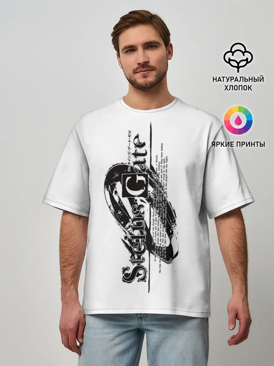 Мужская футболка оверсайз / Врата Штейна / Steins Gate