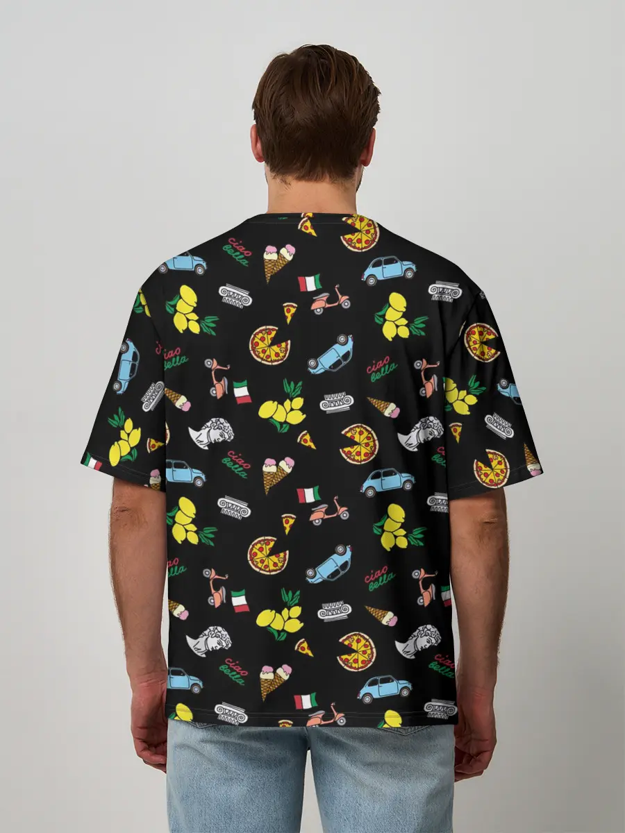 Мужская футболка оверсайз / Итальянский паттерн