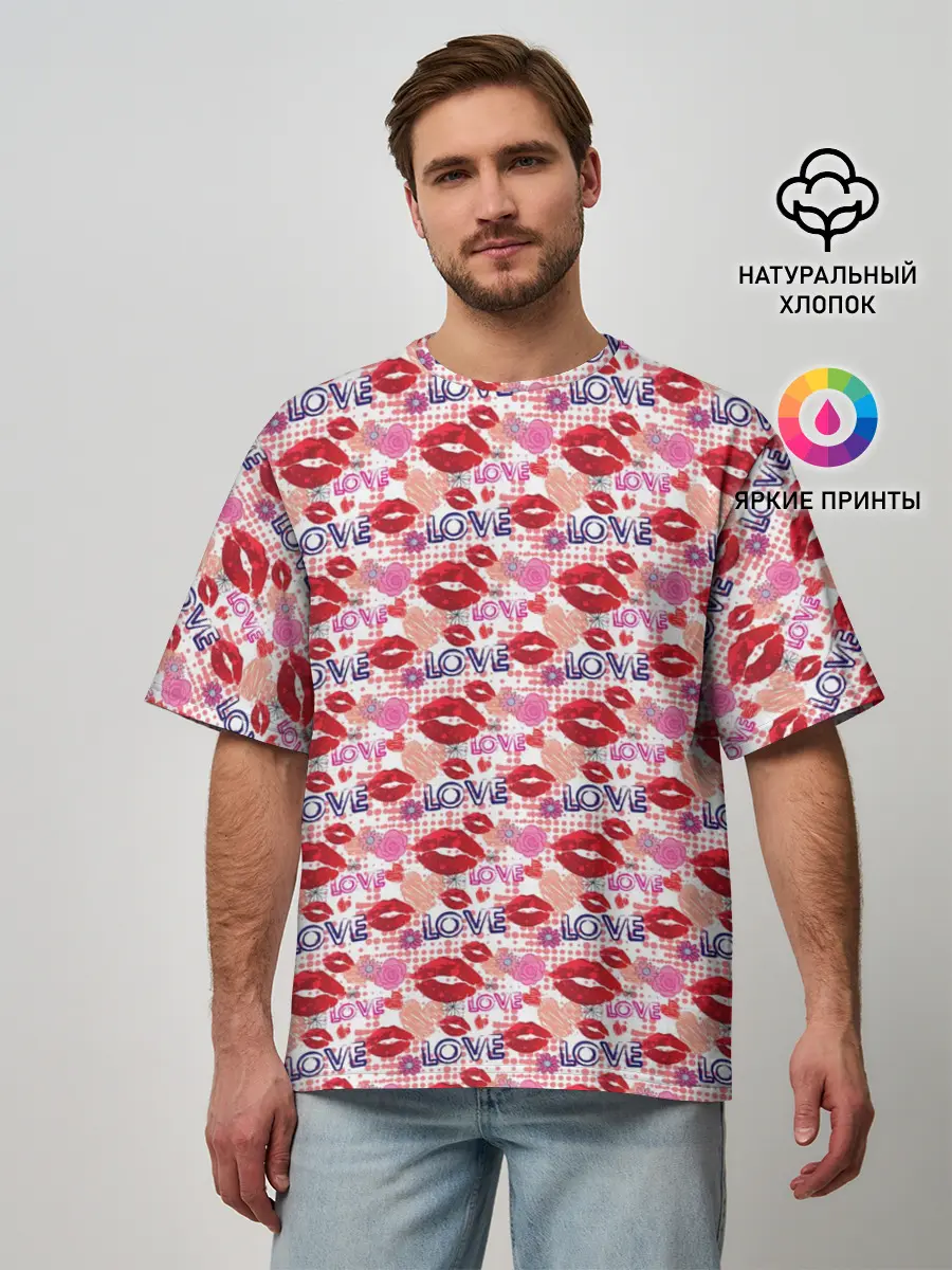 Мужская футболка оверсайз / LOVE