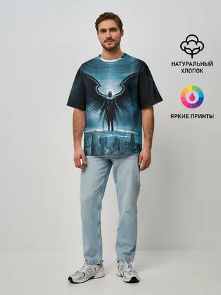 Мужская футболка оверсайз / Ангел