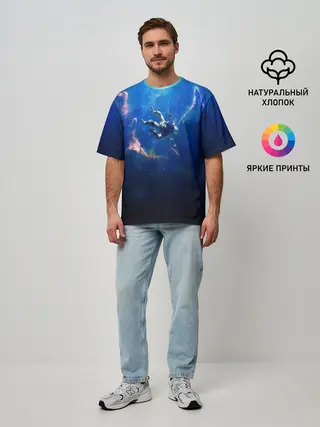 Мужская футболка оверсайз / ПАДЕНИЕ В БЕЗДНУ