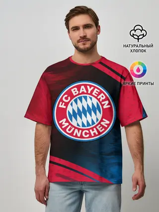 Мужская футболка оверсайз / FC BAYERN / БАВАРИЯ