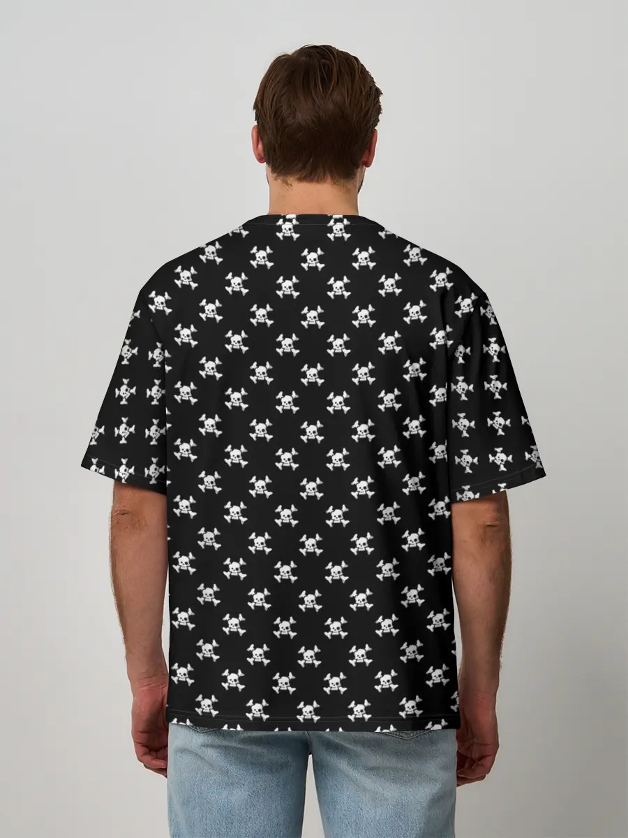 Мужская футболка оверсайз / Черепа