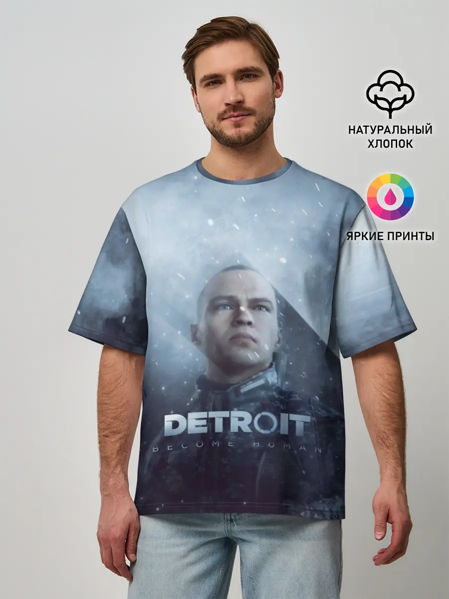 Мужская футболка оверсайз / Detroit become human