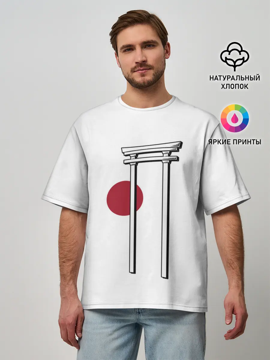 Мужская футболка оверсайз / Япония Тории | Torii in Japan
