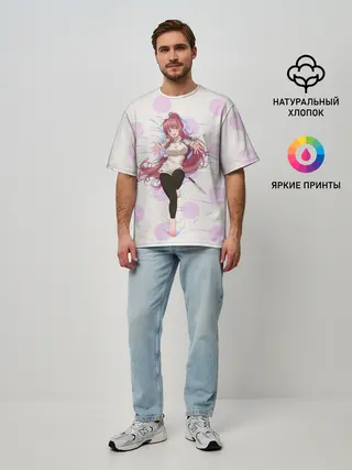 Мужская футболка оверсайз / Doki Doki | Monika | Моника