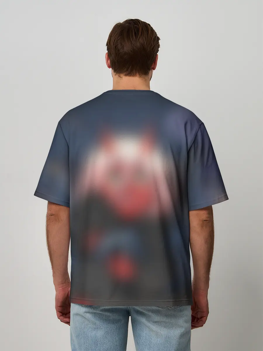 Мужская футболка оверсайз / ноль два боится