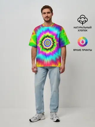 Мужская футболка оверсайз / ОПТИЧЕСКИЙ УЗОР
