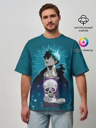 Мужская футболка оверсайз / Jin-Woo and skull