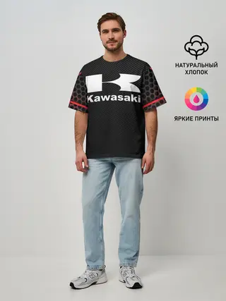 Мужская футболка оверсайз / KAWASAKI | КАВАСАКИ