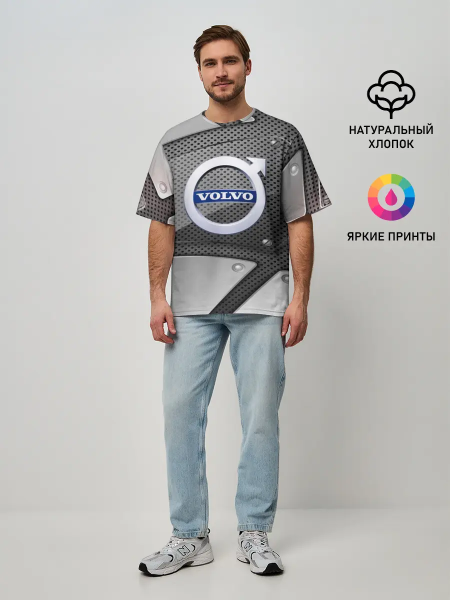 Мужская футболка оверсайз / VOLVO metalic 2018